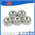 N52 countersink hole neodymium disc magnet in nickel plating